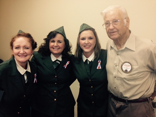 lion Bill Lawhron with Reveille sisters 11 11 15.j